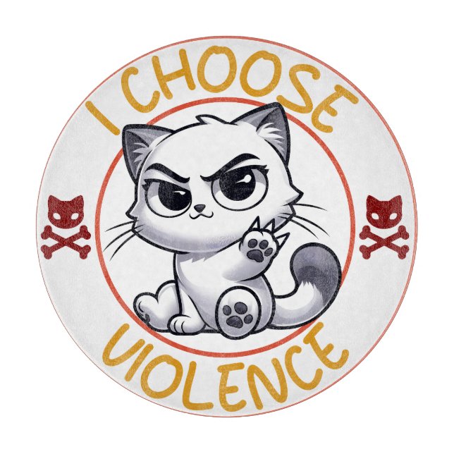 Planche À Découper Je choisis le chat de violence (Devant)