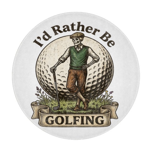 Planche À Découper Je préférerais jouer au golf  (Devant)