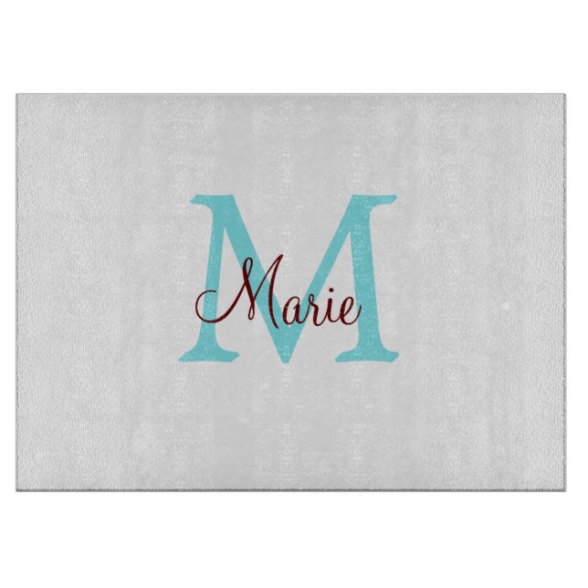 Planche À Découper jeté simple minimal ajouter nom monogramme rose ro (Devant)