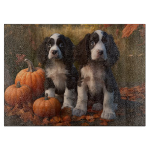 Planche À Découper Jeune Springer Spaniel Automne Délice Citrouille