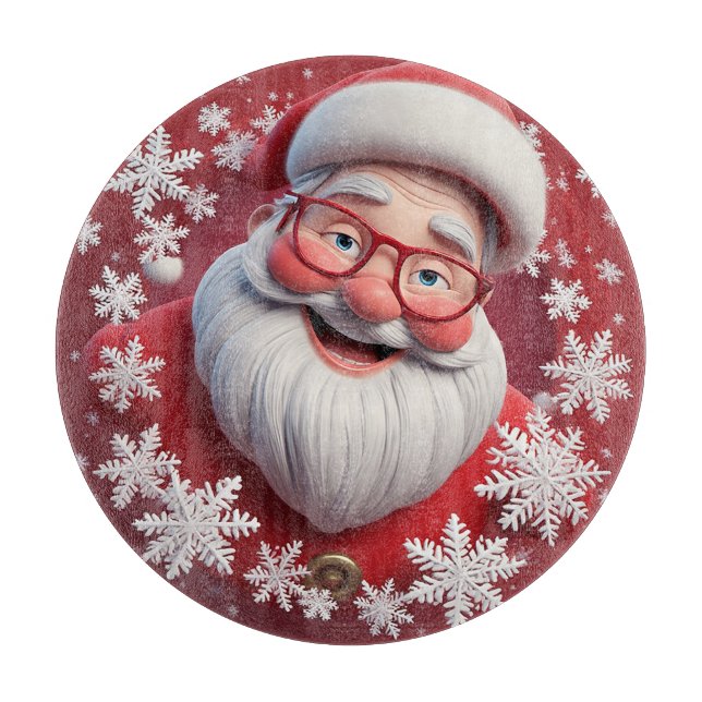 Planche À Découper 🎅 Joie de flocon de neige de Santa Style Maison (Devant)