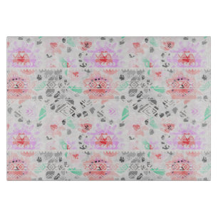 Planche À Découper Joli aztec floral pastel coloré