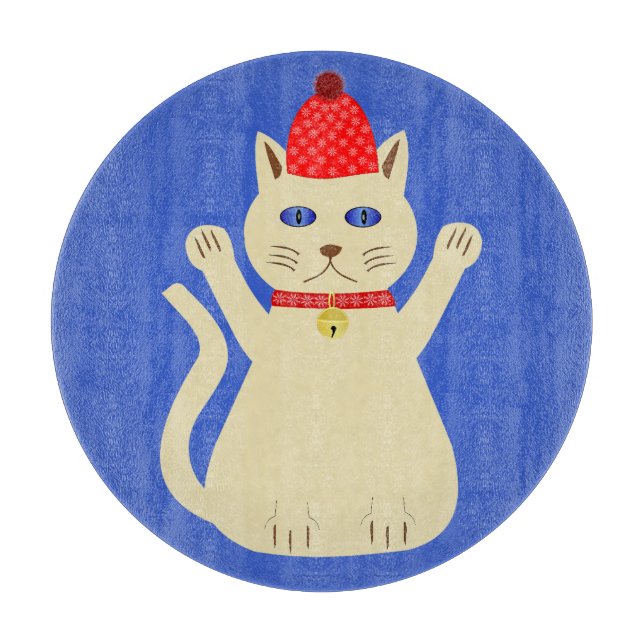 Planche À Découper Joli Chat de Noël (Devant)