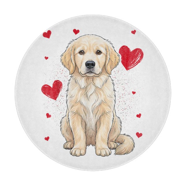 Planche À Découper Joli chien retriever doré crème anglais (Devant)