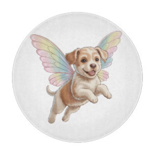 Planche À Découper Joli chiot avec des ailes de fée lumineuses — Anim