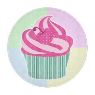 Planche À Découper Joli Cupcake Rose Pâtes de Couleurs