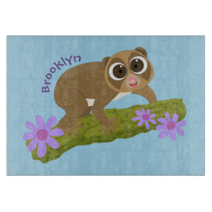 Planche À Découper Joli lenteur loris sur dessin de branche