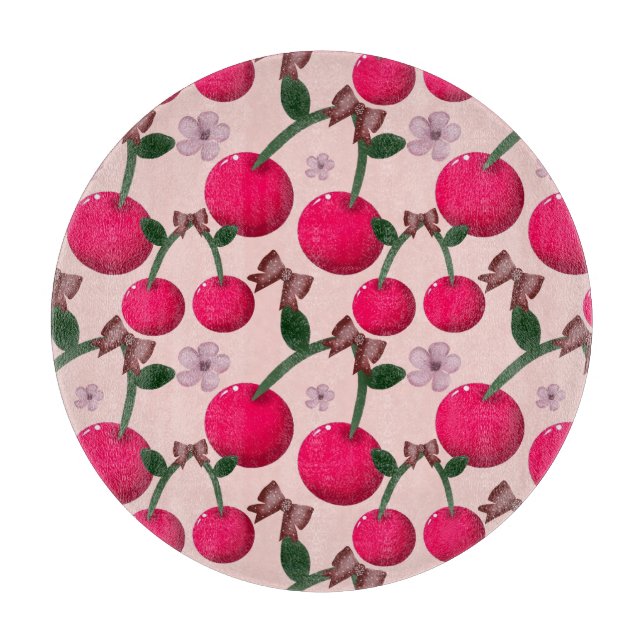 Planche À Découper Joli motif de cerise rouge (Devant)