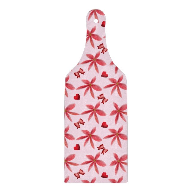Planche À Découper Joli motif de cœur floral rouge sans couture pour  (Devant)