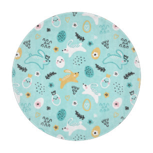 Planche À Découper Joli motif de lapin de Pâques Lapins kawaii œufs