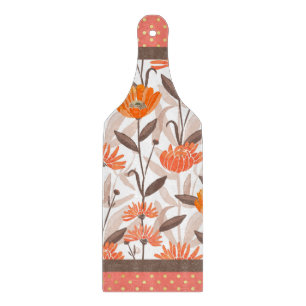 Planche À Découper Joli panneau de fleurs de corail et d'orange