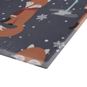 Planche À Découper Joli renard d'hiver
