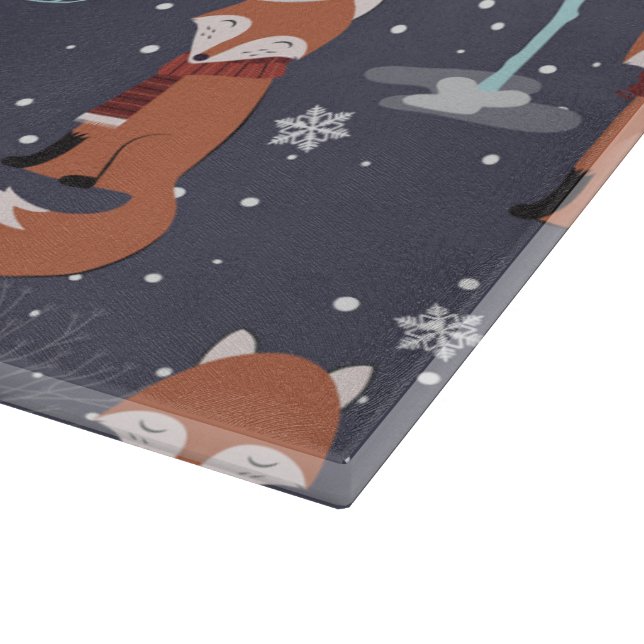 Planche À Découper Joli renard d'hiver (Coin)