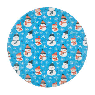 Planche À Découper Joli Snowman Snowflake Motif sans couture Noël