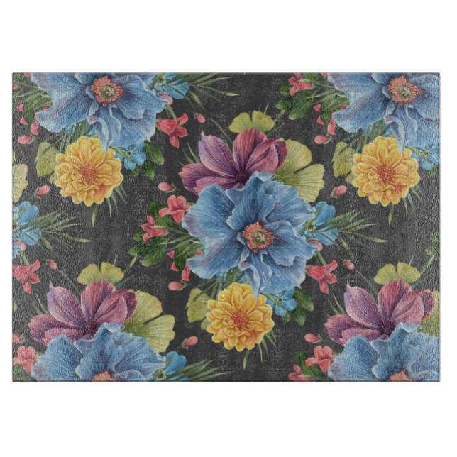 Planche À Découper Jolie et florale foncée  (Devant)