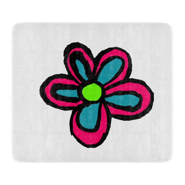 Planche À Découper Jolie Fleur Rose (Devant)