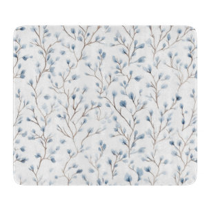 Planche À Découper Jolie robe de mariée florale blanche et bleue