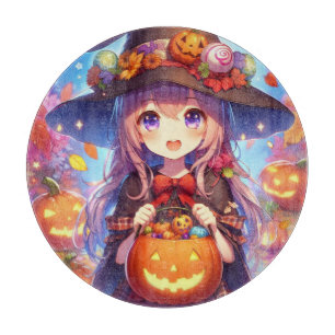 Planche À Découper Jolie Sorcière d'Halloween Anime