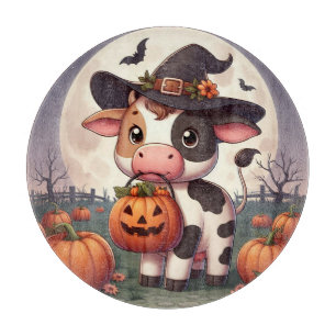 Planche À Découper Jolie vache sorcière d'Halloween