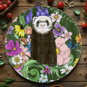 Planche À Découper Jolies fleurs sauvages de furet sableux en bois ve