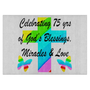 PLANCHE À DÉCOUPER JOLIMENT PERSONNALISÉ 75E ANNIVERSAIRE CONCEPTION
