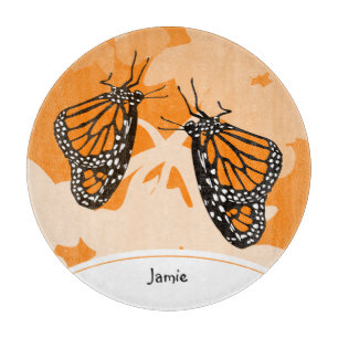 Planche À Découper Jolis Papillons Monarques Orange Verre