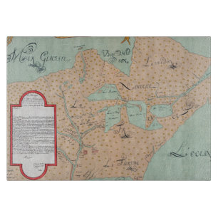 PLANCHE À DÉCOUPER JOLLIET : L'AMÉRIQUE DU NORD 1674