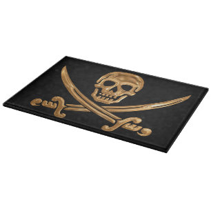 Planche À Découper Jolly roger d'or