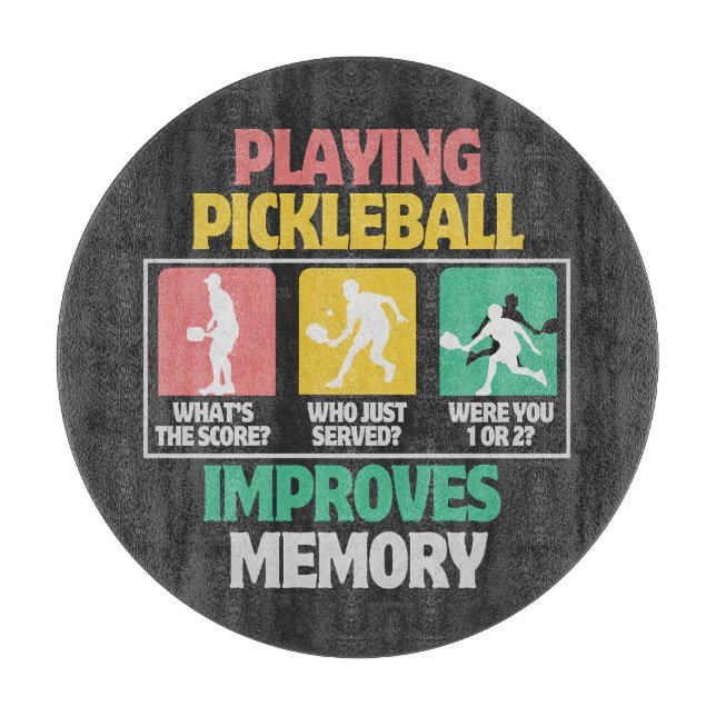 Planche À Découper Jouer au Pickleball améliore la mémoire (Devant)