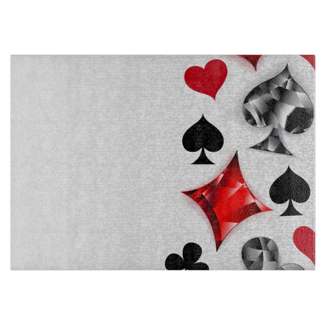 Planche À Découper Joueur de poker Joueur de cartes de jouer costumes (Devant)