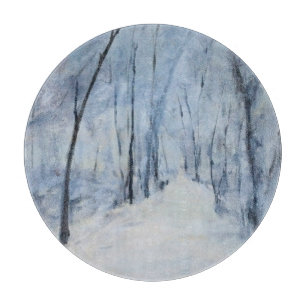 Planche À Découper Jour des hivers des arbres neigeux