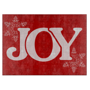 Planche À Découper JOY Snowflake Motif Élégant Noël Rouge