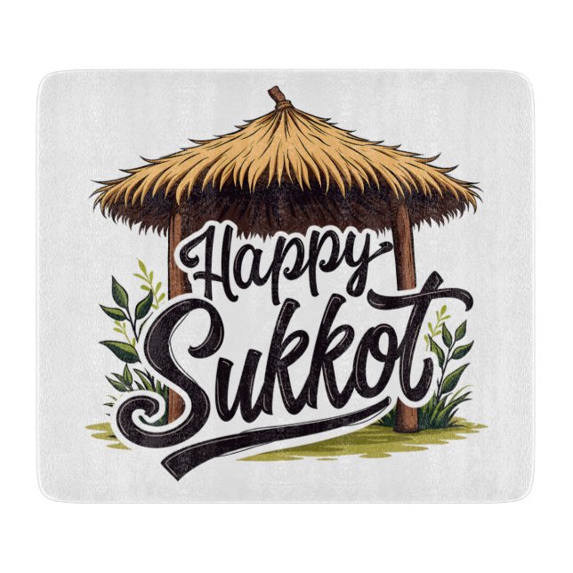 Planche À Découper Joyeuse fête juive Sukkot Hanoukka (Devant)