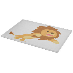 Planche à découper joyeuse mignonne de lion de