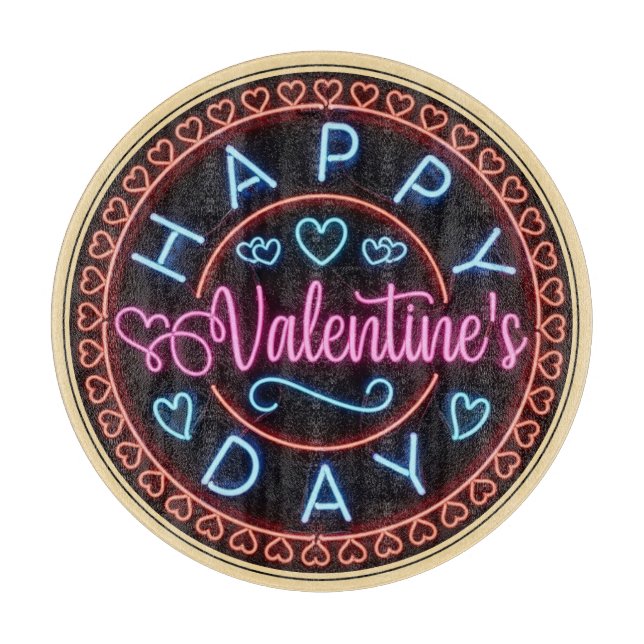 Planche À Découper Joyeuse Saint-Valentin Cercle Design-67128 (Devant)