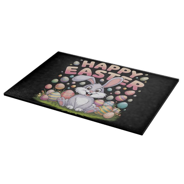 Planche À Découper Joyeuses Pâques 2025  Œufs Lapin Mignon (Coin)