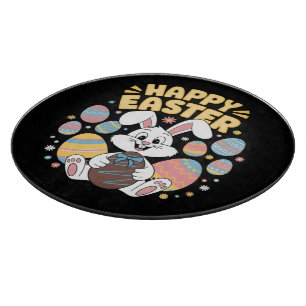 Planche À Découper Joyeuses Pâques 2025  Œufs Lapin Mignon
