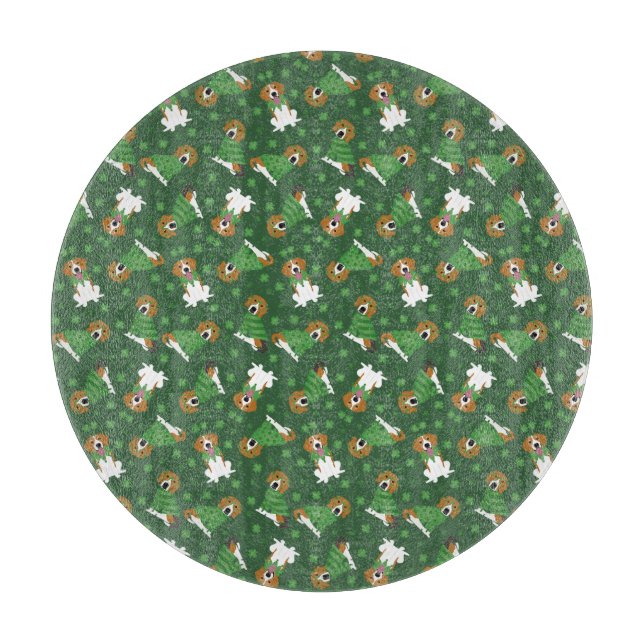 Planche À Découper Joyeux chien Beagle Jour de la Saint Patrick (Devant)