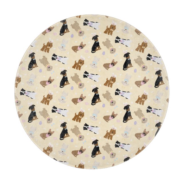 Planche À Découper Joyeux Chiens de Pâques (Devant)