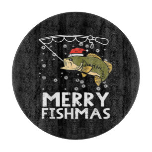 Planche À Découper Joyeux Fish Noël Poisson Pêche Xmas