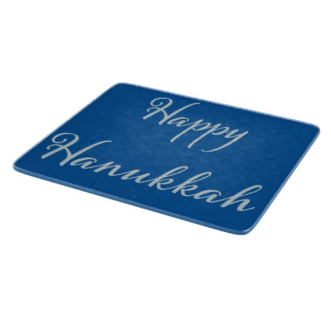 Planche À Découper Joyeux Hanukkah argent Tekhelet bleu (Coin)