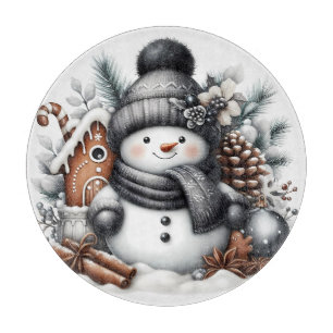 Planche À Découper Joyeux Noël Bonhomme de neige 