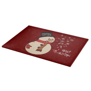 Planche À Découper Joyeux Noël Bonhomme de Neige Dessin Animé Personn