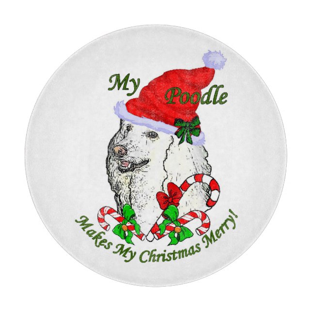 Planche À Découper Joyeux Noël de caniche (Devant)
