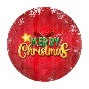 Planche À Découper Joyeux Noël Joyeux Noël Joyeux Noël Rouge Vert Fun