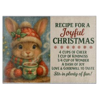 Planche à découper Joyeux Noël Lapin