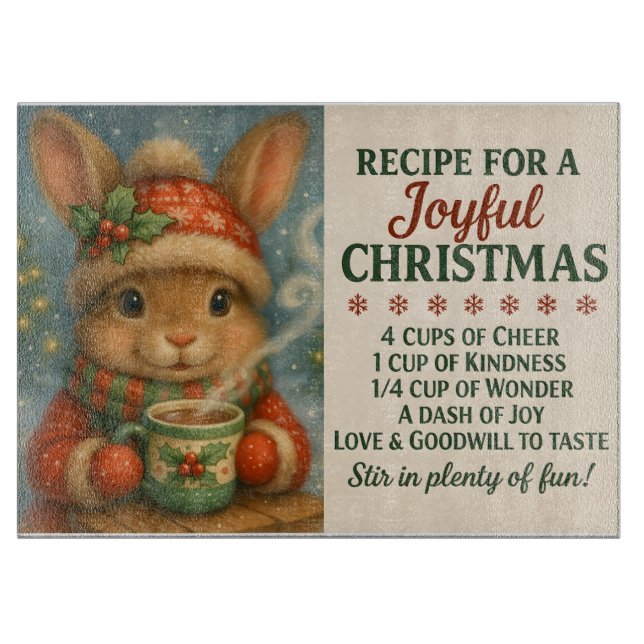 Planche à découper Joyeux Noël Lapin (Devant)