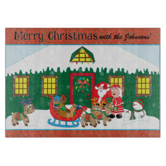 Planche À Découper Joyeux Noël Père Noël Mme Claus Renne