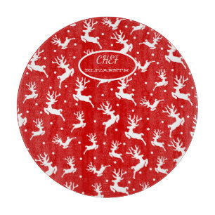 Planche À Découper Joyeux Noël Renne Rouge Fêtes