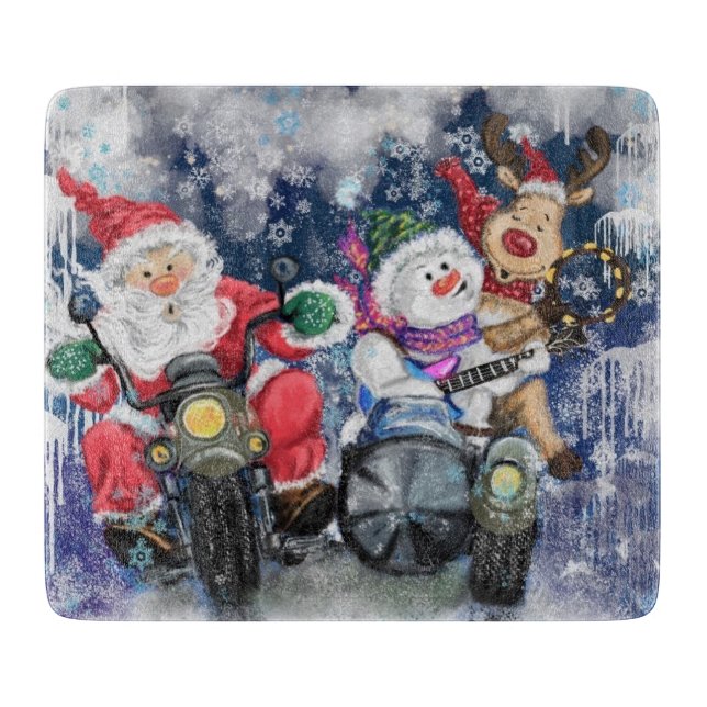 Planche À Découper Joyeux tableau de coupe des amis de Noël (Devant)